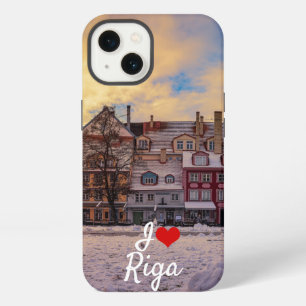 Sunset over street in Riga iPhone 13 Case