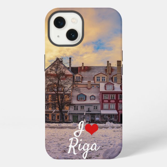 Sunset over street in Riga iPhone Case (Back)