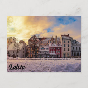 Sunset over street in Riga Postcard