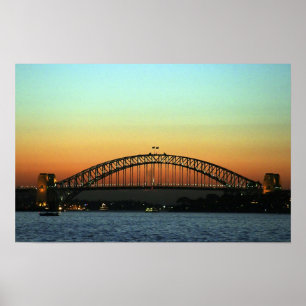 Sunset over Sydney Harbor Bridge, Australia Poster