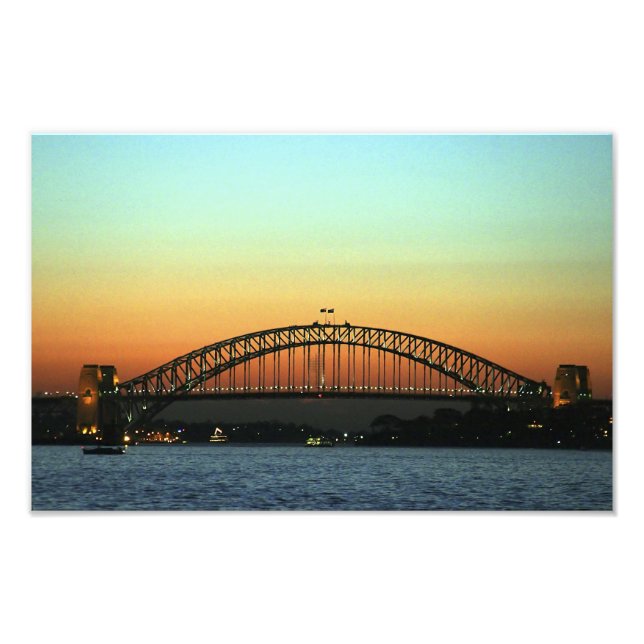Sunset over Sydney Harbour Bridge, Australia Photo Print (Front)