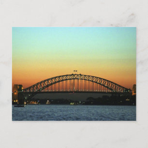 Sunset over Sydney Harbour Bridge, Australia Postcard