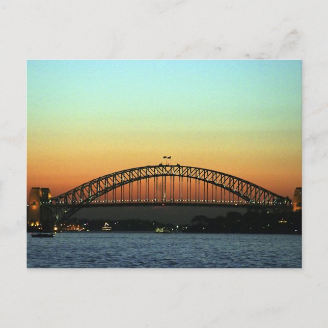 Sunset over Sydney Harbour Bridge, Australia Postcard (Front)