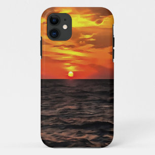 Sunset Over The Aegean Sea Landscape Painting iPhone 11 Case
