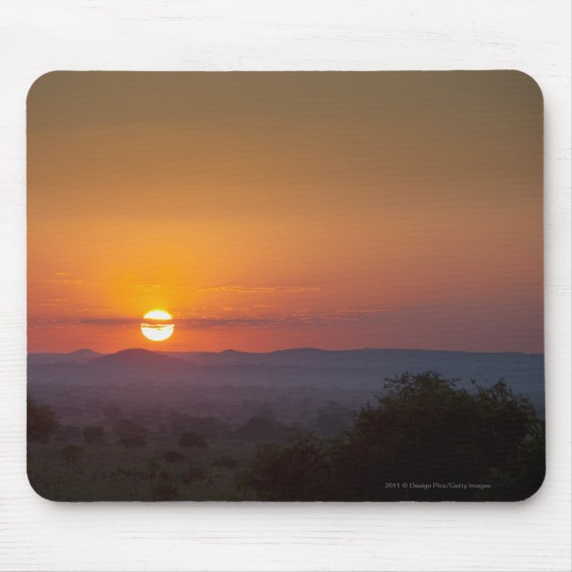 Sunset Over The African Landscape Mouse Mat (Front)
