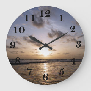 Sunset over the Arabic Sea Large Clock