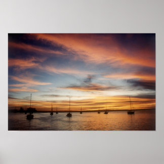 Sunset over the Bay of La Paz Poster