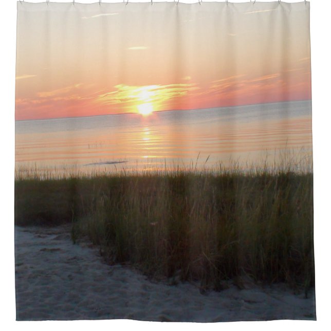 Sunset over the Cape Cod Buzzards Harbour Shower Curtain (Front)