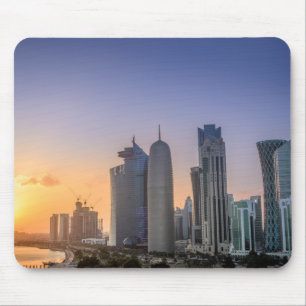 Sunset over the city of Doha, Qatar Mouse Mat