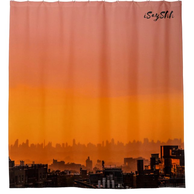 Sunset over the city shower curtain (Front)