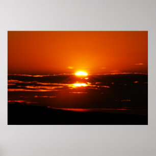 Sunset over the clouds poster
