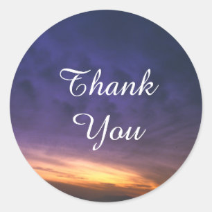 Sunset Over the Desert Thank You Classic Round Sticker