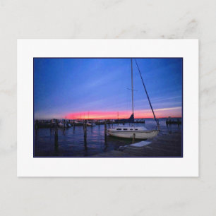 'Sunset Over the Docks'  Postcard