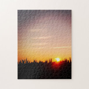 Sunset Over The Field Of Corn Jigsaw Puzzle