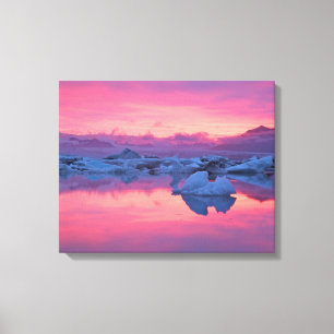 Sunset Over the Jokulsarlon Glacier Lagoon Canvas Print