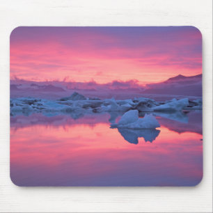 Sunset Over the Jokulsarlon Glacier Lagoon Mouse Mat