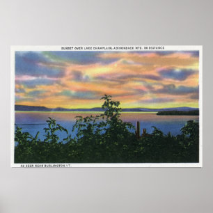 Sunset over the Lake, Adirondack Mts in Poster