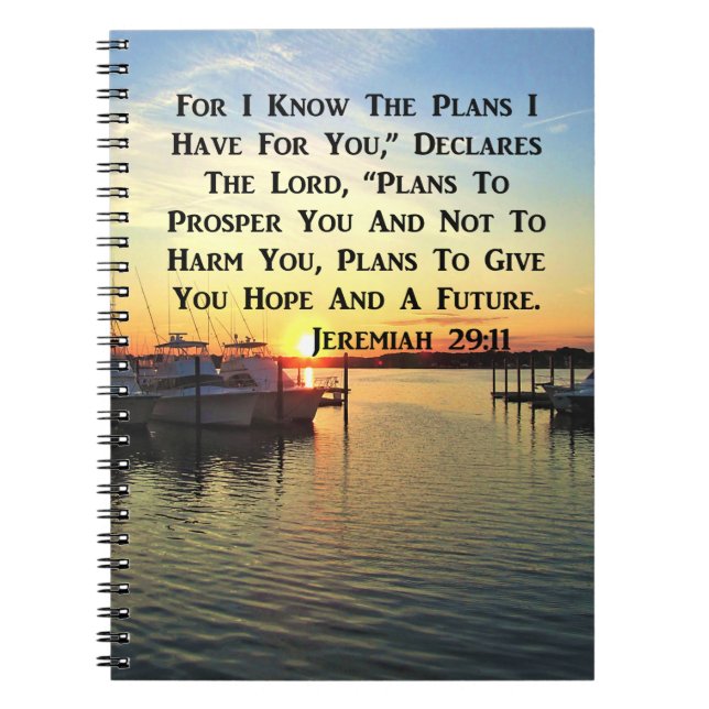SUNSET OVER THE LAKE JEREMIAH 29:11 SCRIPTURE NOTEBOOK (Front)