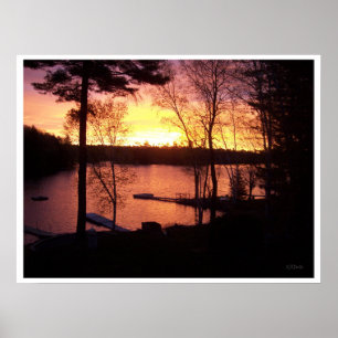 Sunset Over the Lake Poster