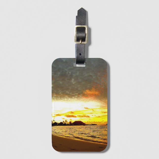 Sunset Over the Maldives Luggage Tag (Front Vertical)