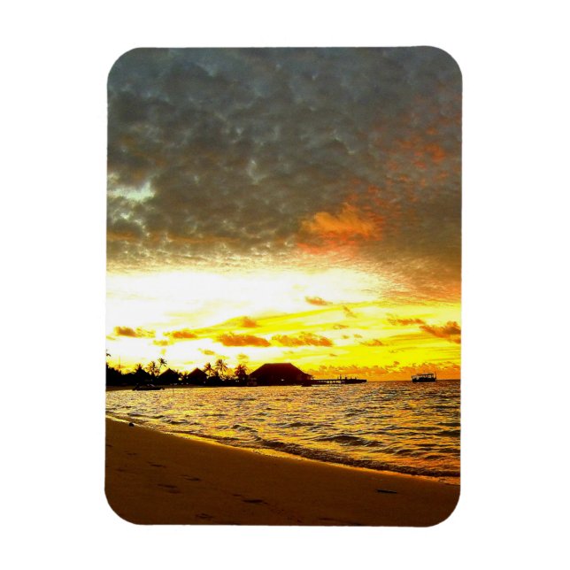 Sunset Over the Maldives Magnet (Vertical)