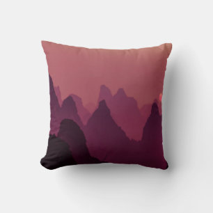 Sunset Over The Mountains Acrylic Art   Cushion
