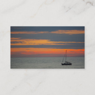 Sunset over the ocean business card