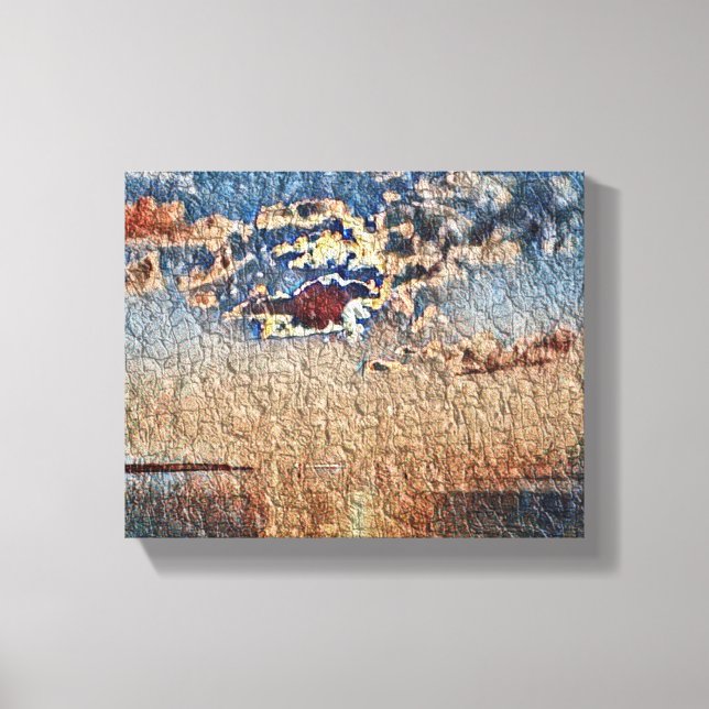 Sunset Over The Ocean Canvas Photo Print (Front)