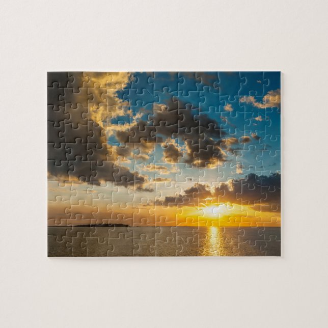 Sunset Over The Ocean, Fiji Jigsaw Puzzle (Horizontal)