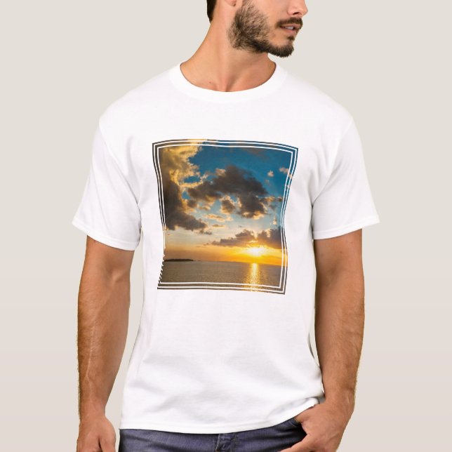 Sunset Over The Ocean, Fiji T-Shirt (Front)