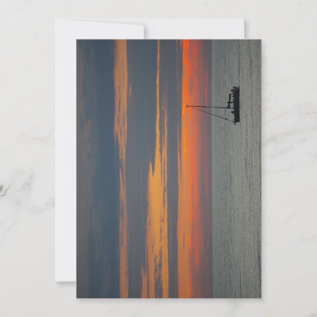 Sunset over the ocean invitation (Front)