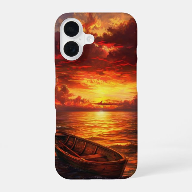 Sunset over the Ocean iPhone 16 Case (Back)