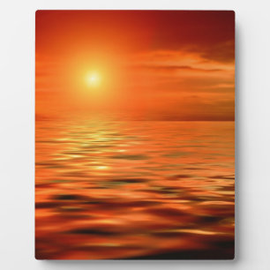Sunset Over the Ocean Plaque