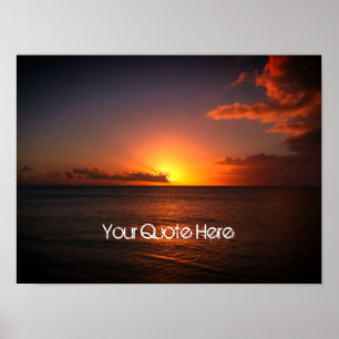 Sunset Over The Ocean Poster