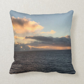 Sunset Over the Ocean Throw Pillow