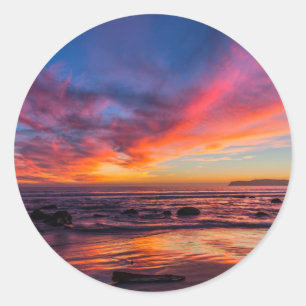 Sunset over the Pacific from Coronado 2 Classic Round Sticker