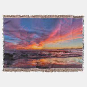 Sunset over the Pacific from Coronado 2 Throw Blanket
