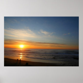 Sunset over the Pacific Ocean Poster