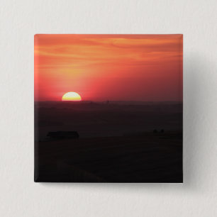 Sunset over the Palouse 15 Cm Square Badge