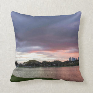 Sunset Over The Park Cushion