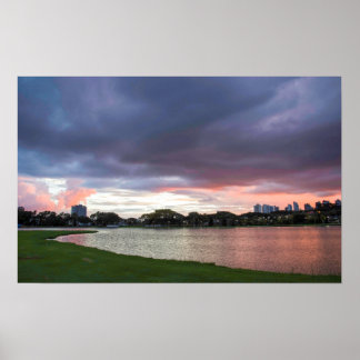 Sunset Over The Park Poster