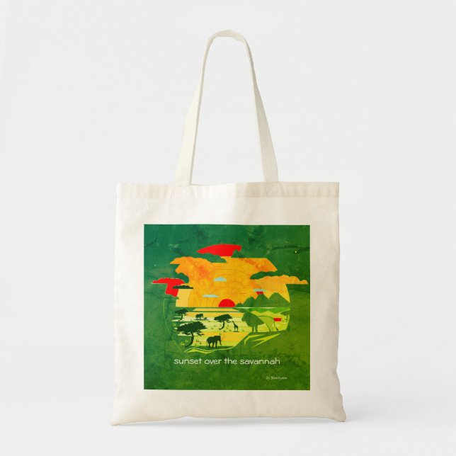  Sunset over the savannah totebag Tote Bag (Front)