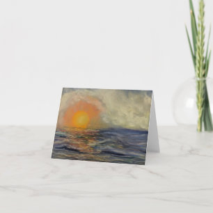 Sunset over the sea card