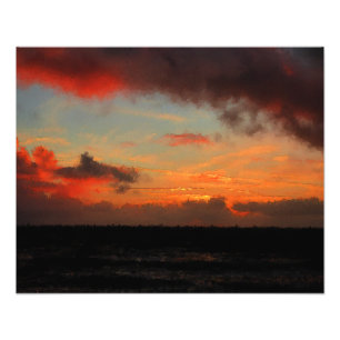 SUNSET OVER THE SEA PHOTO PRINT