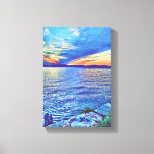 Sunset over the Tappan Zee Bridge New York Canvas Print