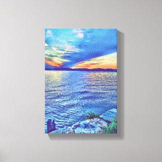 Sunset over the Tappan Zee Bridge New York Canvas Print