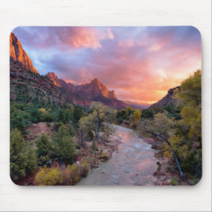Sunset Over the Watchman Mouse Mat