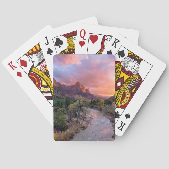 Sunset Over the Watchman Playing Cards (Back)
