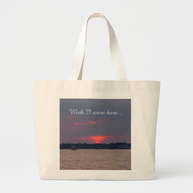 Sunset Over the Water Tote Bag (Front)