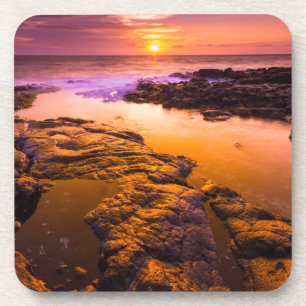 Sunset over tide pools, Hawaii Coaster